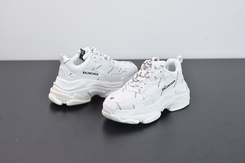 Balenciaga Triple S Allover Logo White Balenciaga Triple S Allover Logo White