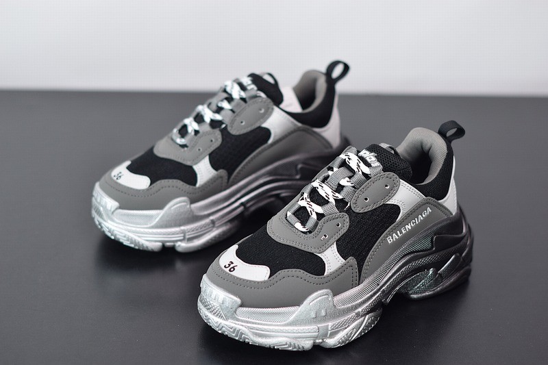 Balenciaga Triple S Black Gray Silver Balenciaga Triple S Black Gray Silver