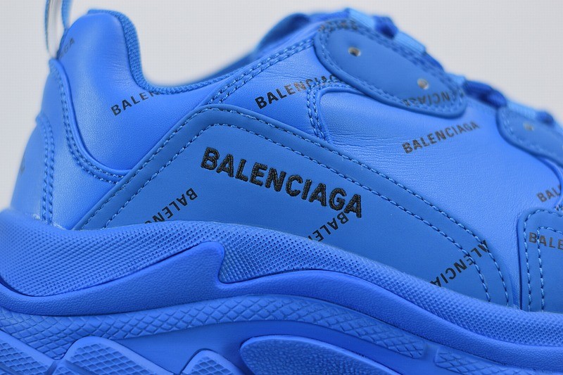 Balenciaga Triple S Allover Logo Blue Balenciaga Triple S Allover Logo Blue
