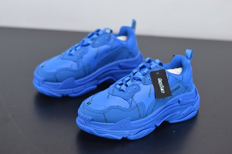 Balenciaga Triple S Allover Logo Blue Balenciaga Triple S Allover Logo Blue