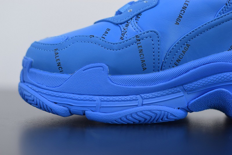 Balenciaga Triple S Allover Logo Blue Balenciaga Triple S Allover Logo Blue