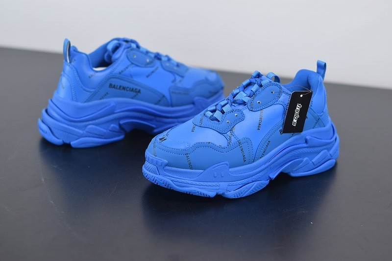 Balenciaga Triple S Allover Logo Blue Balenciaga Triple S Allover Logo Blue
