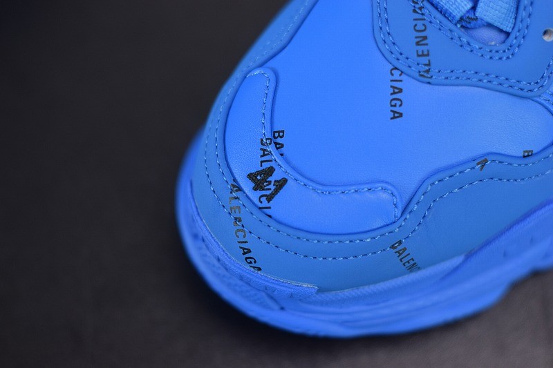 Balenciaga Triple S Allover Logo Blue Balenciaga Triple S Allover Logo Blue
