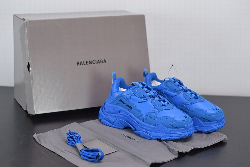 Balenciaga Triple S Allover Logo Blue Balenciaga Triple S Allover Logo Blue