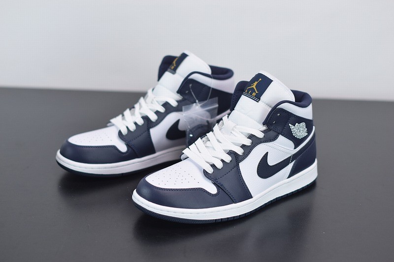 Jordan 1 Retro Mid White Metallic Gold Obsidian Jordan 1 Retro Mid White Metallic Gold Obsidian