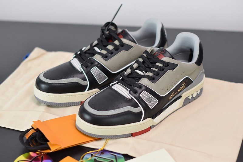 Louis Vuitton LV Trainer Sneaker Low Black Grey Louis Vuitton LV Trainer Sneaker Low Black Grey