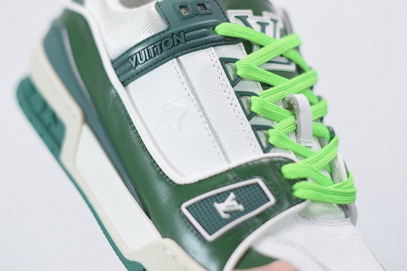 Louis Vuitton LV Trainer Sneaker Low White Green Louis Vuitton LV Trainer Sneaker Low White Green