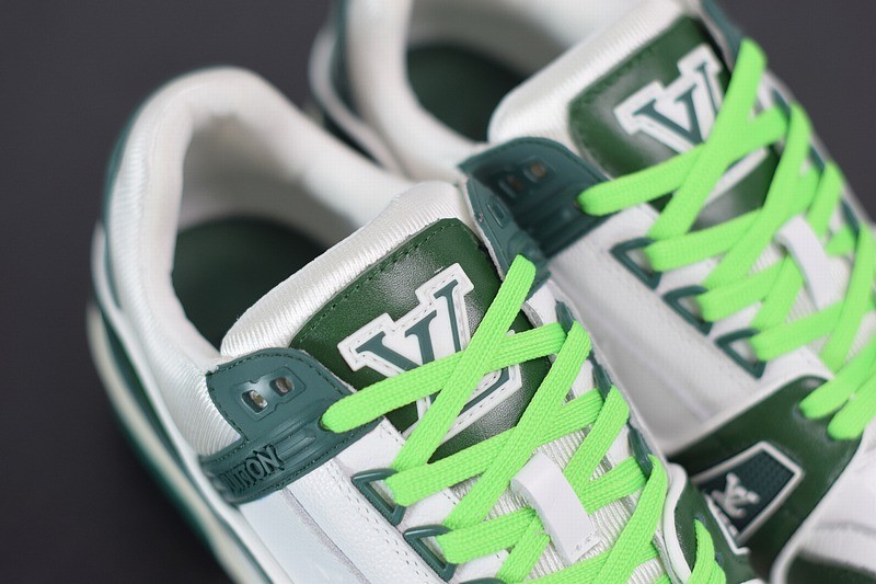 Louis Vuitton LV Trainer Sneaker Low White Green Louis Vuitton LV Trainer Sneaker Low White Green