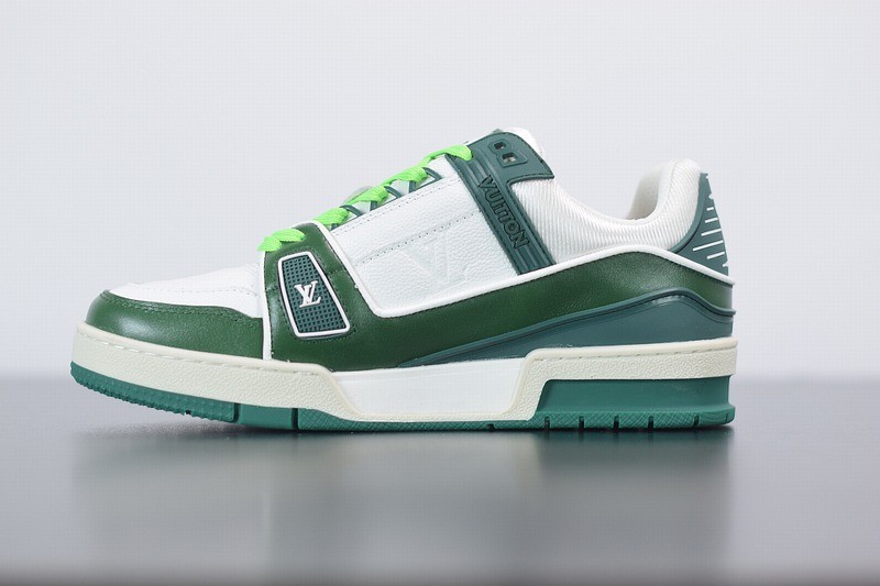 Louis Vuitton LV Trainer Sneaker Low White Green Louis Vuitton LV Trainer Sneaker Low White Green
