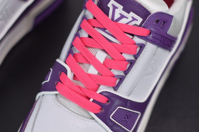 Louis Vuitton LV Trainer Sneaker Low White Purple Louis Vuitton LV Trainer Sneaker Low White Purple