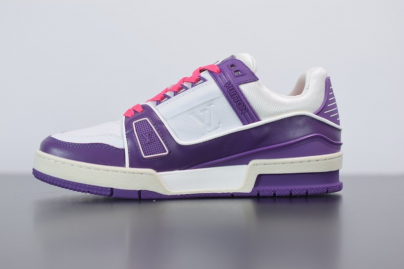Louis Vuitton LV Trainer Sneaker Low White Purple Louis Vuitton LV Trainer Sneaker Low White Purple