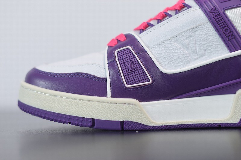 Louis Vuitton LV Trainer Sneaker Low White Purple Louis Vuitton LV Trainer Sneaker Low White Purple