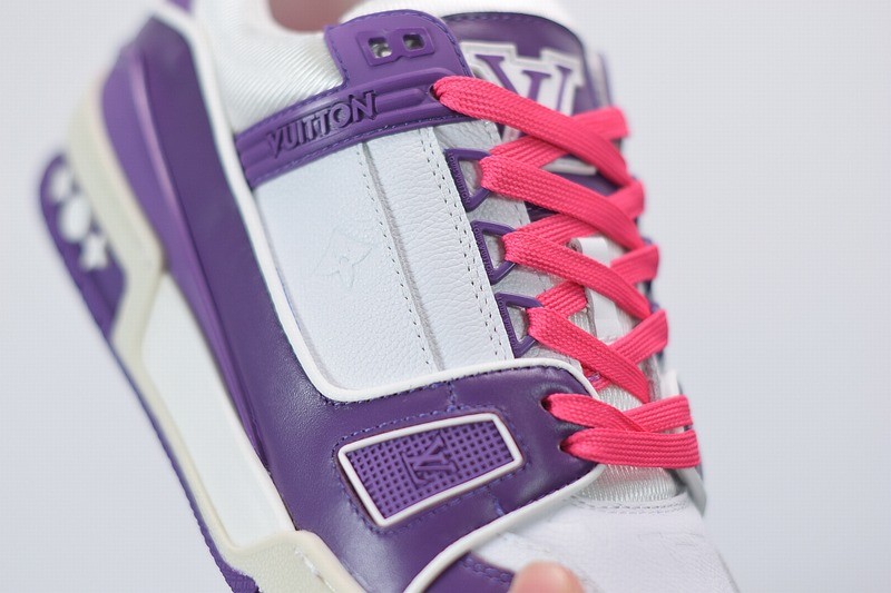 Louis Vuitton LV Trainer Sneaker Low White Purple Louis Vuitton LV Trainer Sneaker Low White Purple
