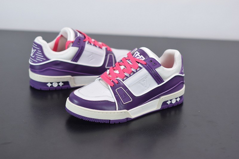 Louis Vuitton LV Trainer Sneaker Low White Purple Louis Vuitton LV Trainer Sneaker Low White Purple