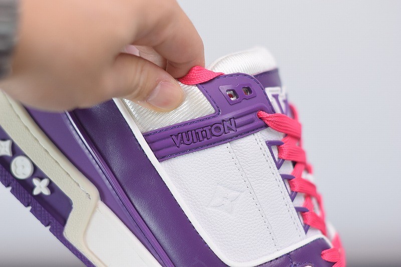 Louis Vuitton LV Trainer Sneaker Low White Purple Louis Vuitton LV Trainer Sneaker Low White Purple