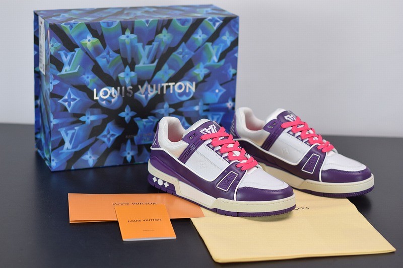 Louis Vuitton LV Trainer Sneaker Low White Purple Louis Vuitton LV Trainer Sneaker Low White Purple