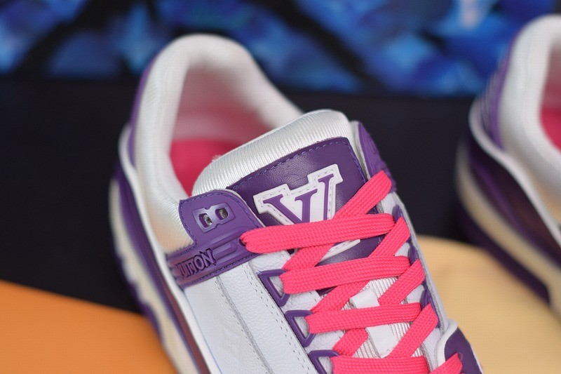 Louis Vuitton LV Trainer Sneaker Low White Purple Louis Vuitton LV Trainer Sneaker Low White Purple