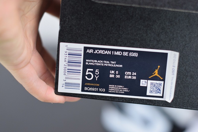 Jordan 1 Mid White Black Teal Tint Jordan 1 Mid White Black Teal Tint