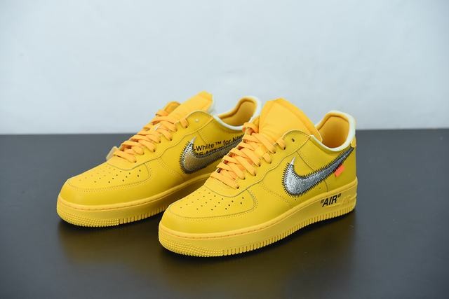 Nike Air Force 1 Low OFF-WHITE University Gold Metallic Silver Nike Air Force 1 Low OFF-WHITE University Gold Metallic Silver