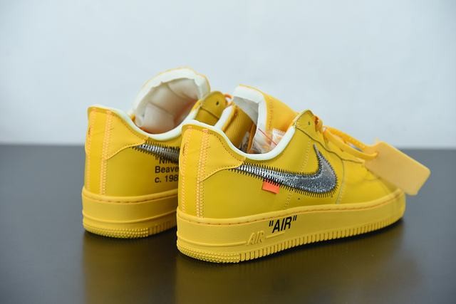 Nike Air Force 1 Low OFF-WHITE University Gold Metallic Silver Nike Air Force 1 Low OFF-WHITE University Gold Metallic Silver