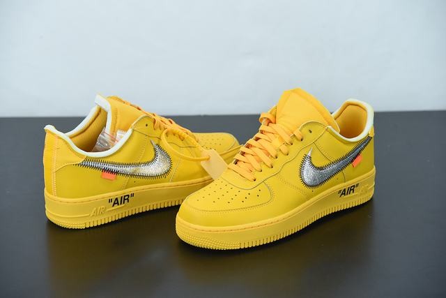 Nike Air Force 1 Low OFF-WHITE University Gold Metallic Silver Nike Air Force 1 Low OFF-WHITE University Gold Metallic Silver