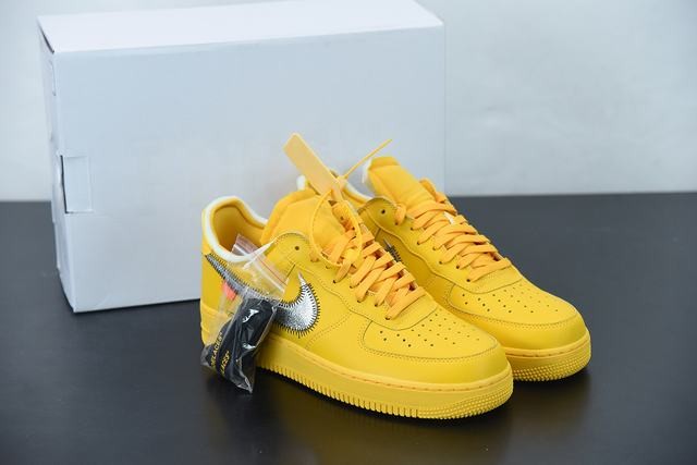 Nike Air Force 1 Low OFF-WHITE University Gold Metallic Silver Nike Air Force 1 Low OFF-WHITE University Gold Metallic Silver