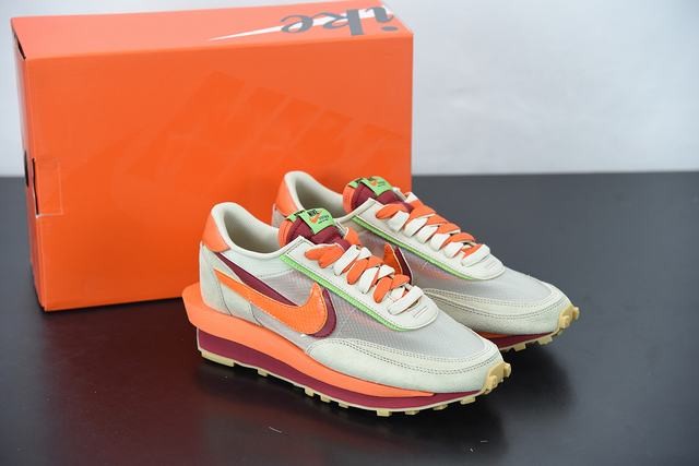Nike LD Waffle sacai CLOT Net Orange Blaze Nike LD Waffle sacai CLOT Net Orange Blaze