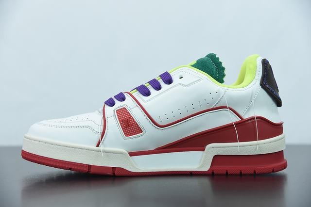 Louis Vuitton LV Trainer Sneaker Low White Red Louis Vuitton LV Trainer Sneaker Low White Red