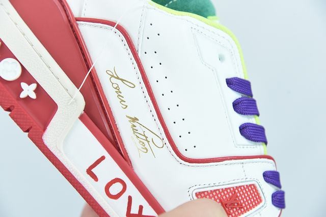 Louis Vuitton LV Trainer Sneaker Low White Red Louis Vuitton LV Trainer Sneaker Low White Red