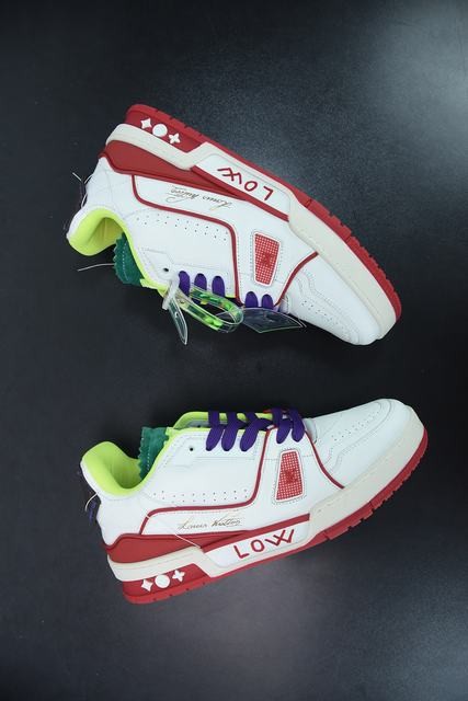 Louis Vuitton LV Trainer Sneaker Low White Red Louis Vuitton LV Trainer Sneaker Low White Red