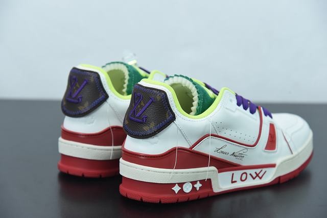 Louis Vuitton LV Trainer Sneaker Low White Red Louis Vuitton LV Trainer Sneaker Low White Red