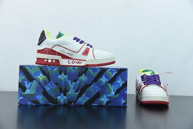 Louis Vuitton LV Trainer Sneaker Low White Red Louis Vuitton LV Trainer Sneaker Low White Red