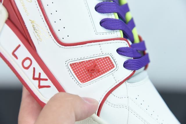 Louis Vuitton LV Trainer Sneaker Low White Red Louis Vuitton LV Trainer Sneaker Low White Red