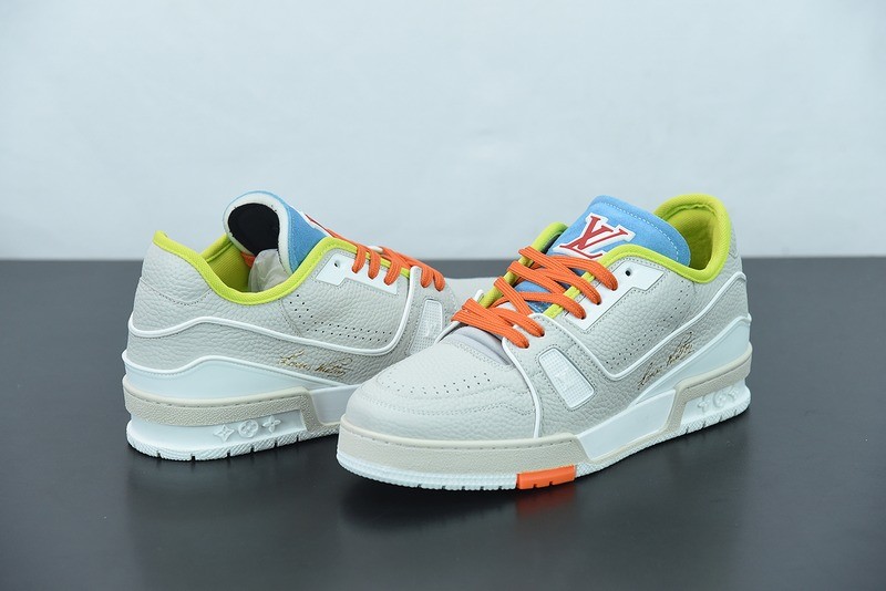Louis Vuitton LV Trainer Sneaker Low Grey White 1 Louis Vuitton LV Trainer Sneaker Low Grey White 1