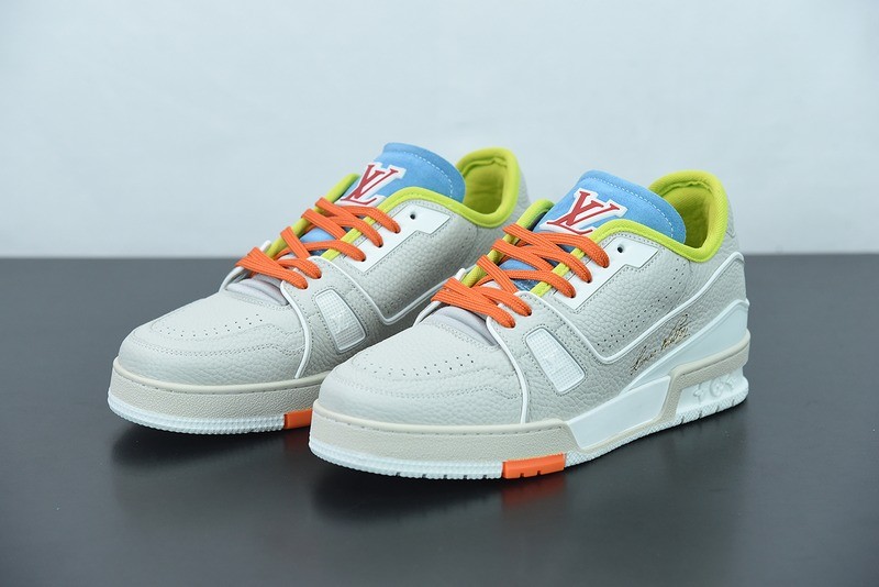 Louis Vuitton LV Trainer Sneaker Low Grey White 1 Louis Vuitton LV Trainer Sneaker Low Grey White 1
