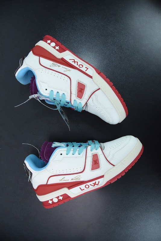 Louis Vuitton LV Trainer Sneaker Low Neon Red Louis Vuitton LV Trainer Sneaker Low Neon Red