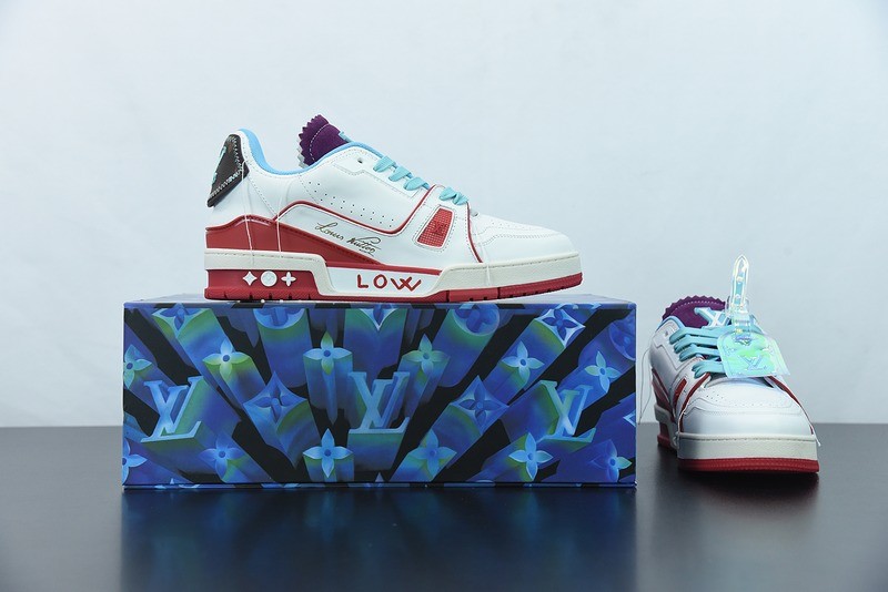 Louis Vuitton LV Trainer Sneaker Low Neon Red Louis Vuitton LV Trainer Sneaker Low Neon Red
