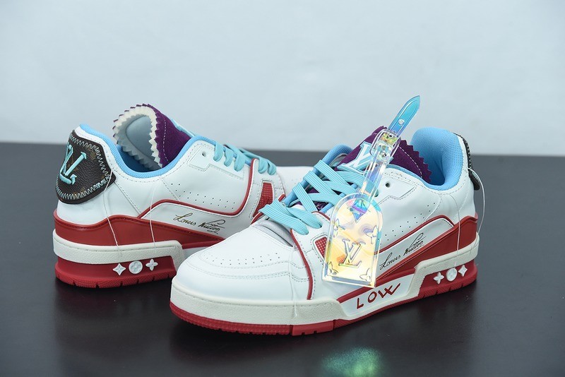 Louis Vuitton LV Trainer Sneaker Low Neon Red Louis Vuitton LV Trainer Sneaker Low Neon Red
