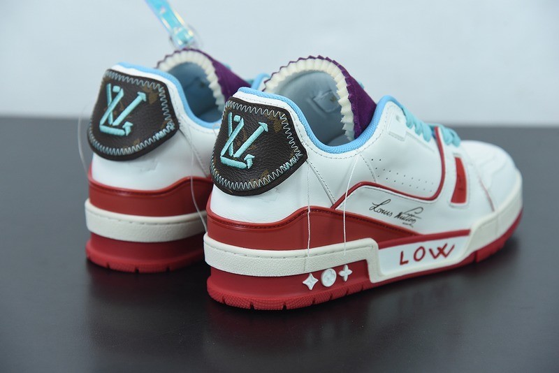 Louis Vuitton LV Trainer Sneaker Low Neon Red Louis Vuitton LV Trainer Sneaker Low Neon Red