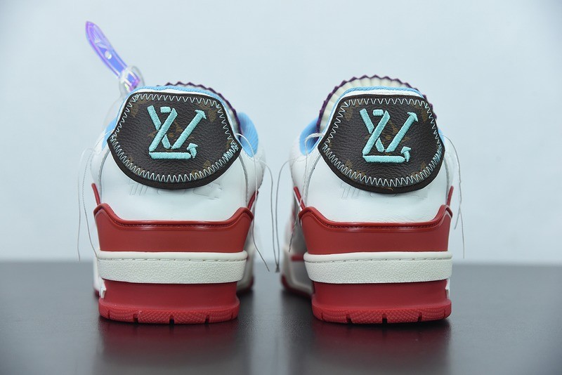 Louis Vuitton LV Trainer Sneaker Low Neon Red Louis Vuitton LV Trainer Sneaker Low Neon Red