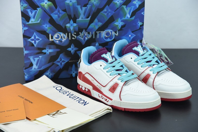 Louis Vuitton LV Trainer Sneaker Low Neon Red Louis Vuitton LV Trainer Sneaker Low Neon Red