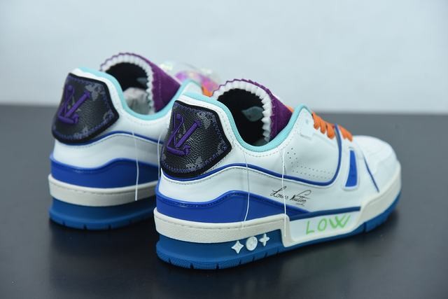 Louis Vuitton LV Trainer Sneaker Low White Blue Louis Vuitton LV Trainer Sneaker Low White Blue