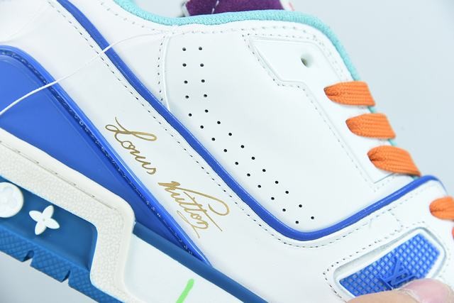 Louis Vuitton LV Trainer Sneaker Low White Blue Louis Vuitton LV Trainer Sneaker Low White Blue