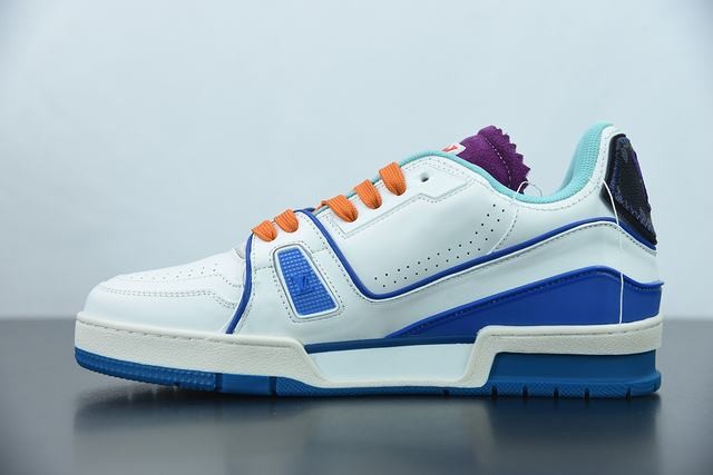 Louis Vuitton LV Trainer Sneaker Low White Blue Louis Vuitton LV Trainer Sneaker Low White Blue