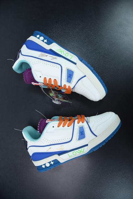 Louis Vuitton LV Trainer Sneaker Low White Blue Louis Vuitton LV Trainer Sneaker Low White Blue