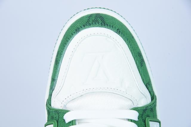 Louis Vuitton LV Trainer Green Monogram Denim White Louis Vuitton LV Trainer Green Monogram Denim White