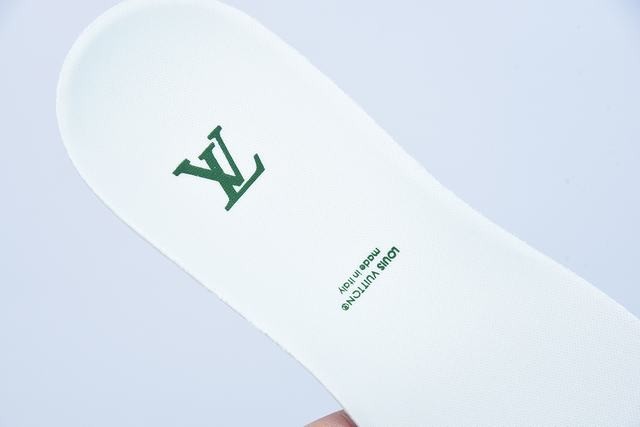 Louis Vuitton LV Trainer Green Monogram Denim White Louis Vuitton LV Trainer Green Monogram Denim White