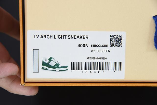 Louis Vuitton LV Trainer Green Monogram Denim White Louis Vuitton LV Trainer Green Monogram Denim White