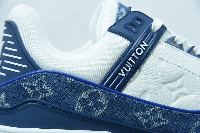 Louis Vuitton LV Trainer Monogram Denim White Blue Louis Vuitton LV Trainer Monogram Denim White Blue