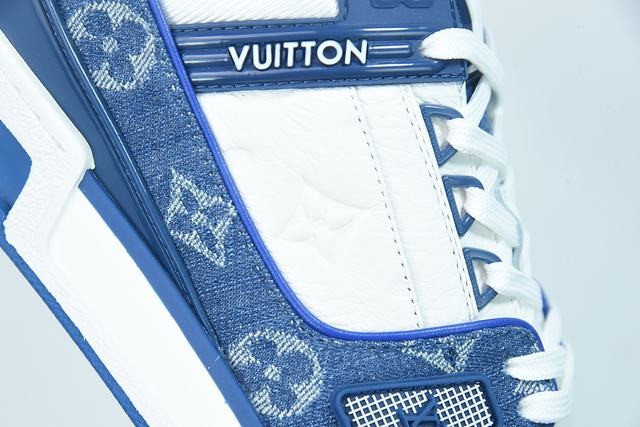 Louis Vuitton LV Trainer Monogram Denim White Blue Louis Vuitton LV Trainer Monogram Denim White Blue
